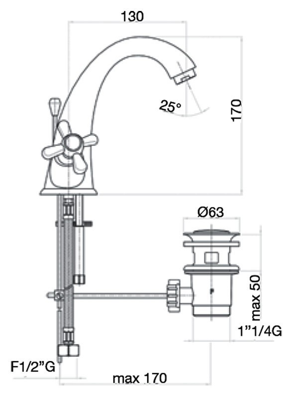 Смеситель для раковины Webert Armony AM700102