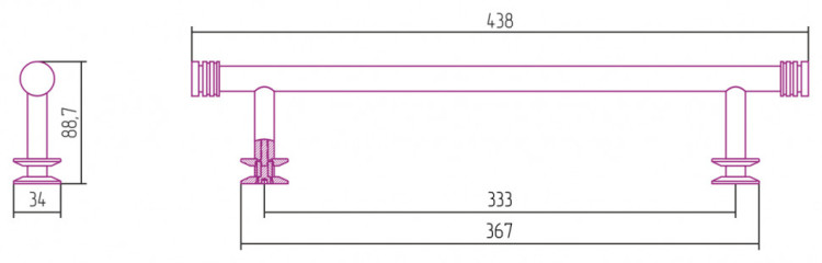Полка прямая Сунержа 370 Без покрытия