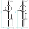 Стойка напольная с держателем туалетной бумаги щёткой для унитаза, полотенцедержателем и держателем мыльницы Cezares OLIMP-WBS-03/24-Sw