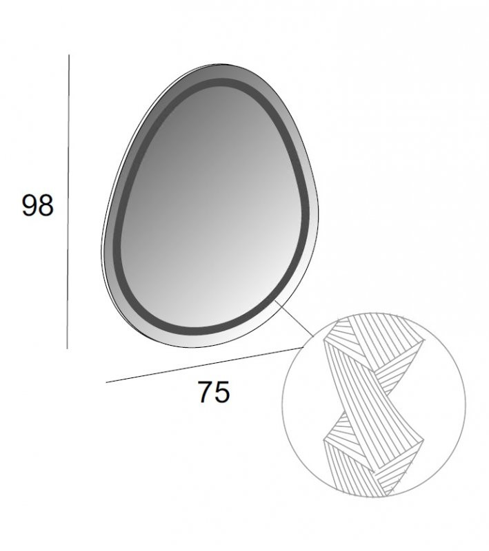 Зеркало со встроенной LED подсветкой Cezares 44777