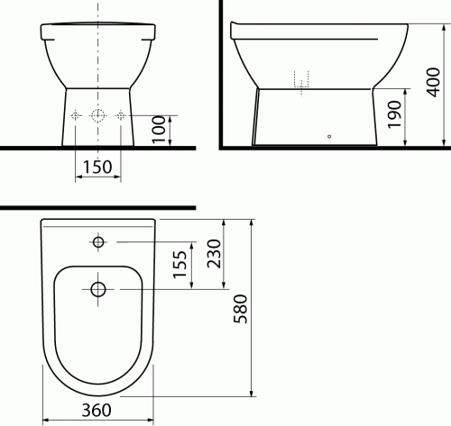 Биде напольное Jika Mio 3271.2