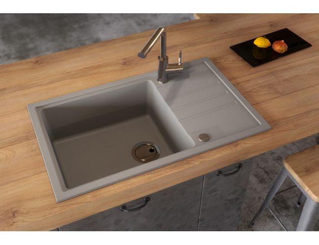 Мойка INTERMEZZO 130 GRANITAL CONCRETE-G81 780X480X200 1X в ком.с сифоном 1117292,