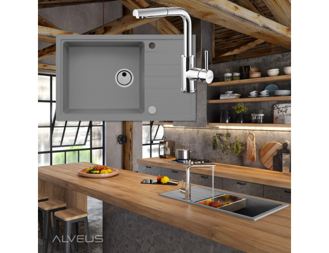 Мойка INTERMEZZO 130 GRANITAL CONCRETE-G81 780X480X200 1X в ком.с сифоном 1117292,