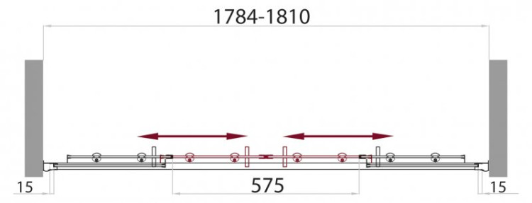 Душевая дверь в нишу BELBAGNO UNO-BF-2 BelBagno UNO-BF-2-180-M-Cr