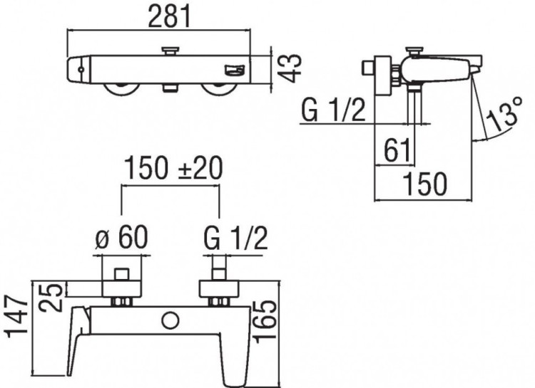 Смеситель для ванны Nobili Nobi NB84110/1CR