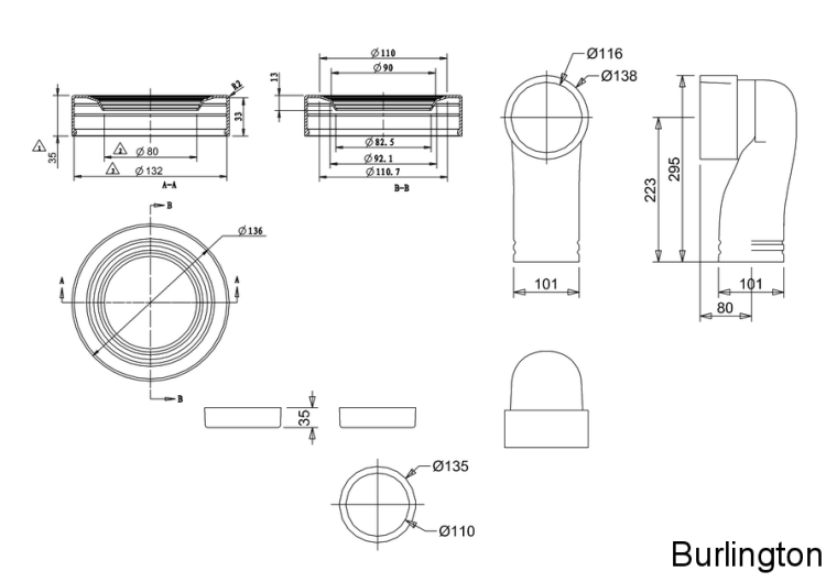 Сифон для унитаза [C26 M], цвет «Медичи»