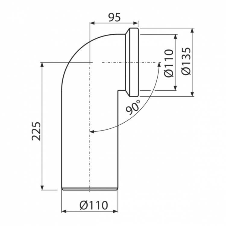 Колено для унитаза 90° Alcadrain A90-90
