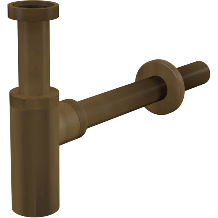 Сифон для умывальника DN32 DESIGN круглый, бронза-антик Alcadrain A400ANTIC