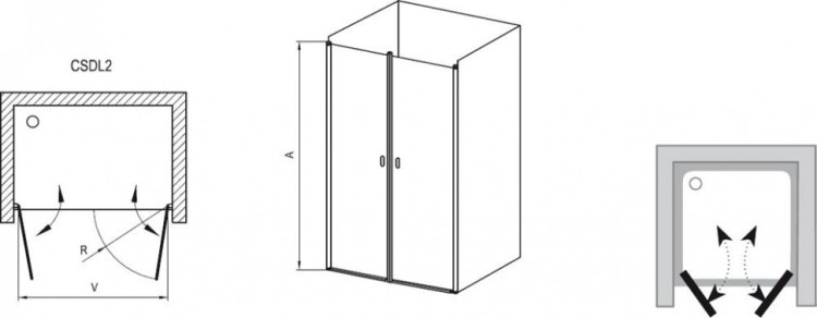 Душевая дверь в нишу Ravak Chrome CSDL2-120 0QVGC10LZ1