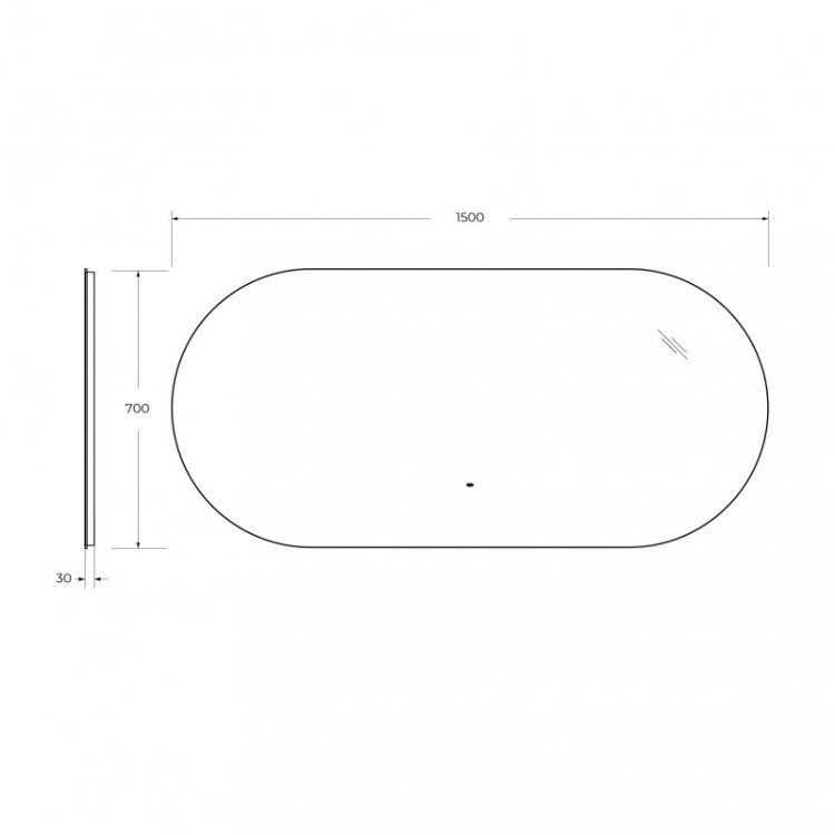 Зеркало с контурной подсветкой и датчиком движения , 12V, 220-240V Cezares CZR-SPC-VAGUE-1100-700-MOV