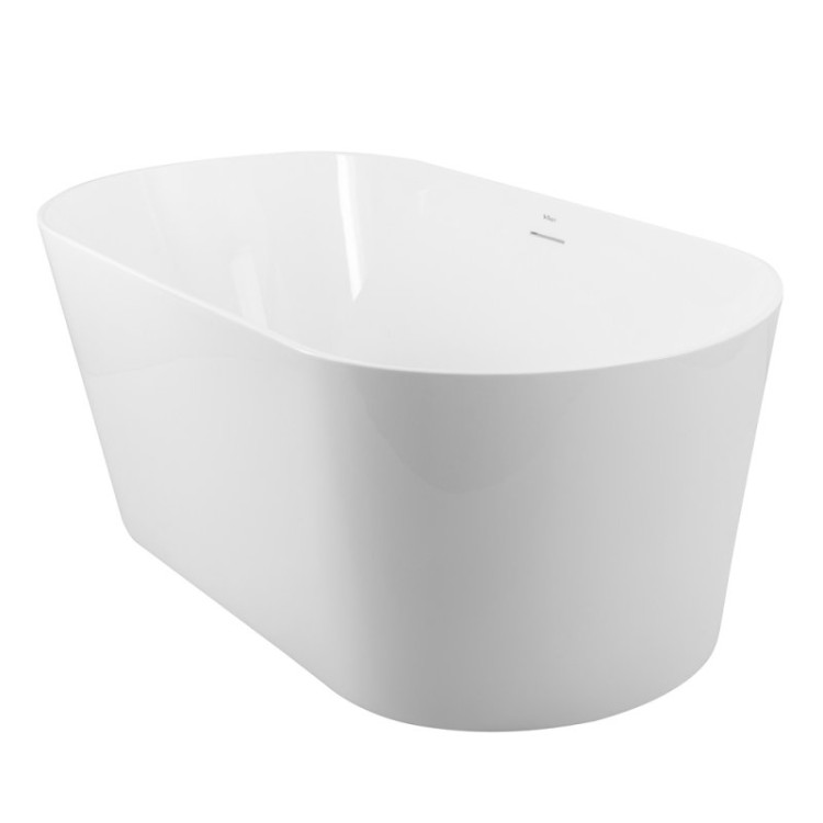 Отдельностоящая, овальная акриловая ванна в комплекте со сливом-переливом цвета хром Cezares BB416-1700-800