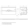 База под раковину подвесная с двумя выкатными ящиками Cezares DUET-N-800-2C-SO-FBS-P