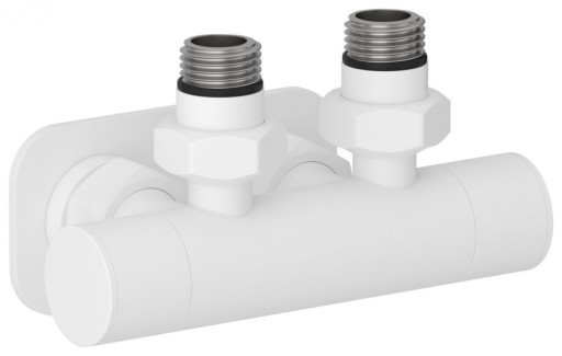 Вентиль 2х1/2&quot; Сунержа угловой скрытый-скрытый EU50 Матовый белый