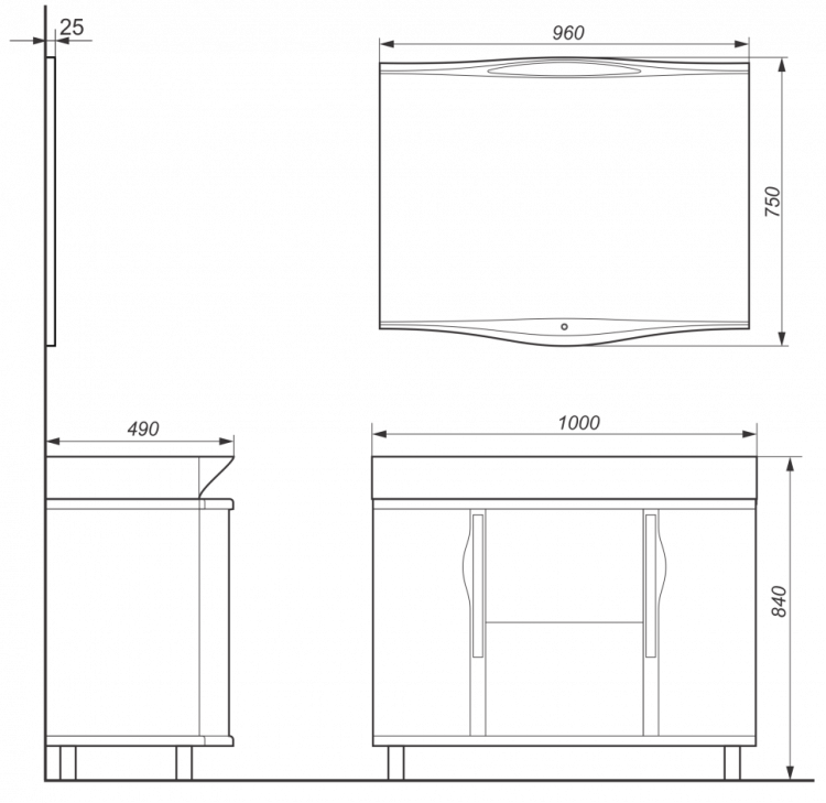 Тумба под раковину Velvex Line 100