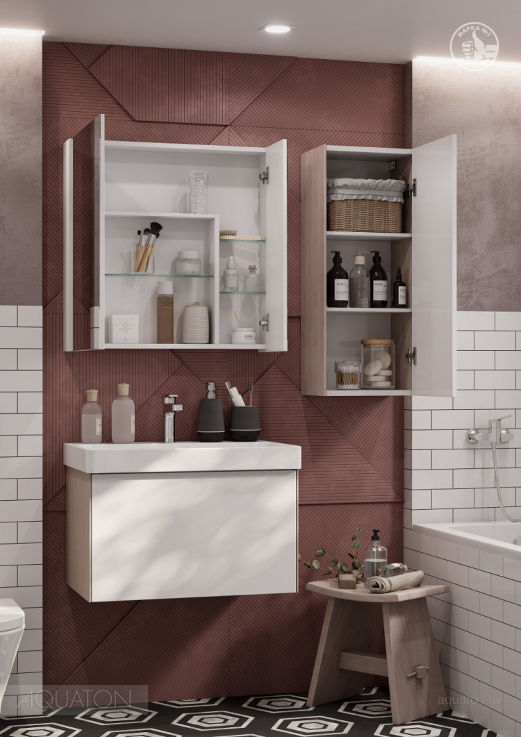 Тумба под раковину Aquaton Асти 70 белый/ясень шимо 1A263001AXD70