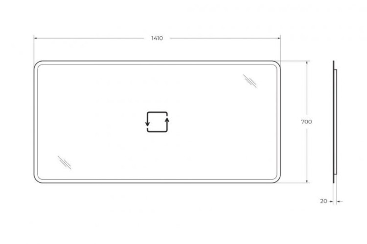 Зеркало с LED подсветкой по периметру зеркала, системой Антизапотевания Cezares 44993