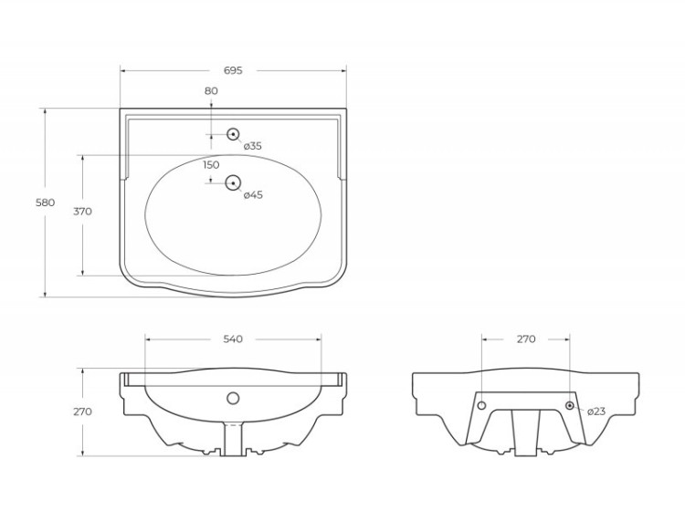 Чаша раковины BelBagno BB115L