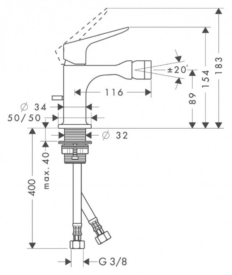 Смеситель для биде Axor Citterio M 34210000