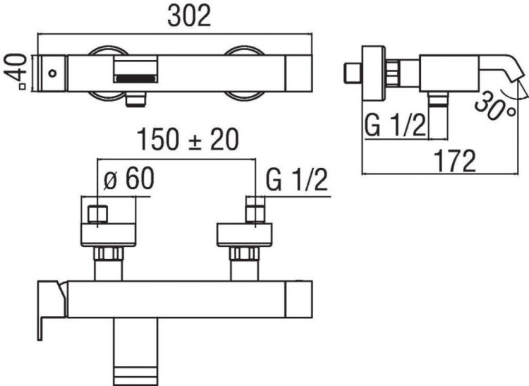 Смеситель для ванны Nobili Ray RY00110/1CR