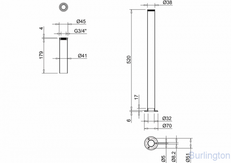 Декоративные трубы подвода воды [W6]