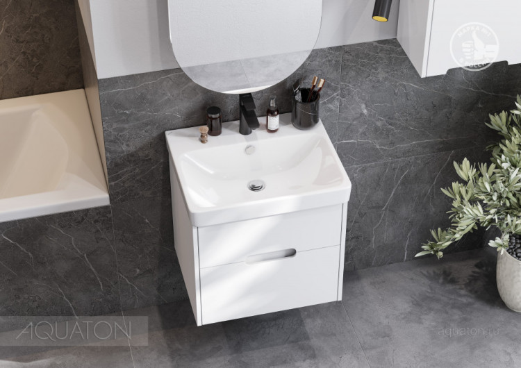 Тумба под раковину AQUATON Оливия 55 белый матовый 1A254201OL010
