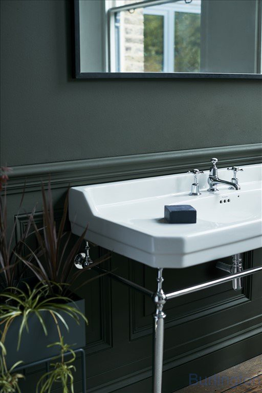 Раковина (чёрная) 120 см на 1, 2 или 3 отверcтия с хромированным подстольем