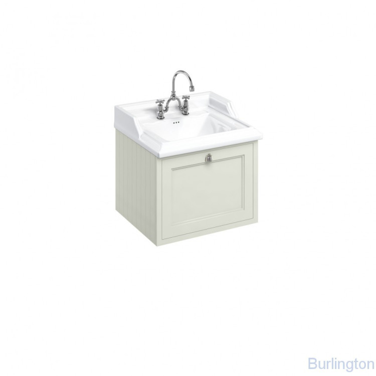 Тумба с раковиной, с выдвижным ящиком, цвет песочный [FW1S + B15 2TH]