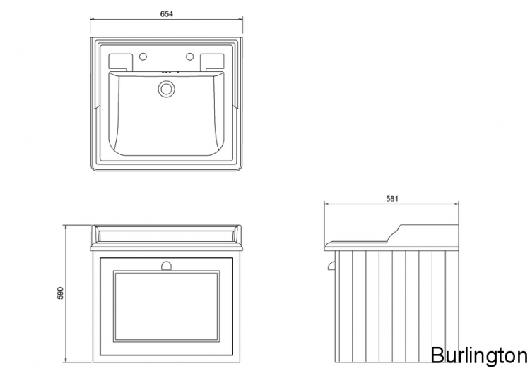 Тумба с раковиной, с выдвижным ящиком, цвет песочный [FW1S + B15 2TH]