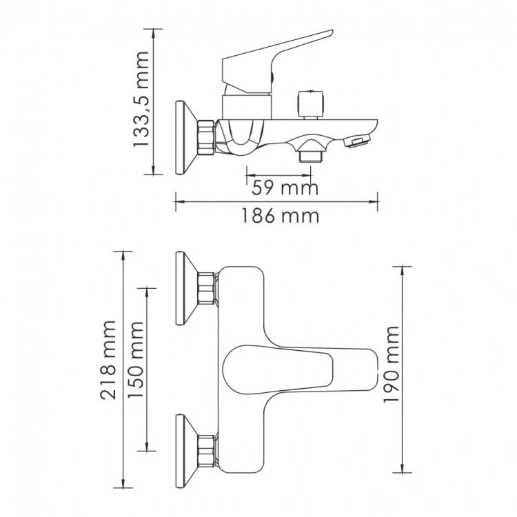 WasserKRAFT Lippe 4501 Смеситель для ваннкороткиизливом