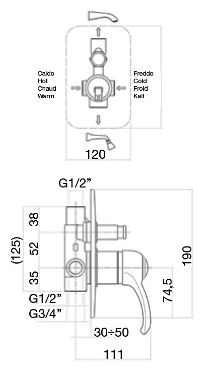 Смеситель для душа Webert Aurora AU860101