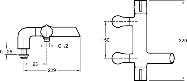 Термостатический смеситель для ванны/душа, устанавливаемый на деку Jacob Delafon TOOBI E9095-CP