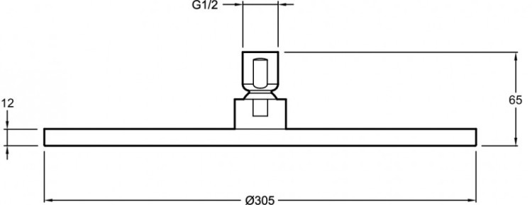 Круглый верхний душ, диаметр 305 мм, современный дизайн Jacob Delafon KATALYST E13690-CP