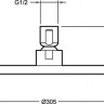 Круглый верхний душ, диаметр 305 мм, современный дизайн Jacob Delafon KATALYST E13690-CP