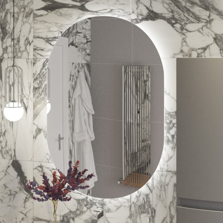 Зеркало с контурной подсветкой и датчиком движения , 12V, 220-240V Cezares CZR-SPC-VAGUE-1200-700-MOV