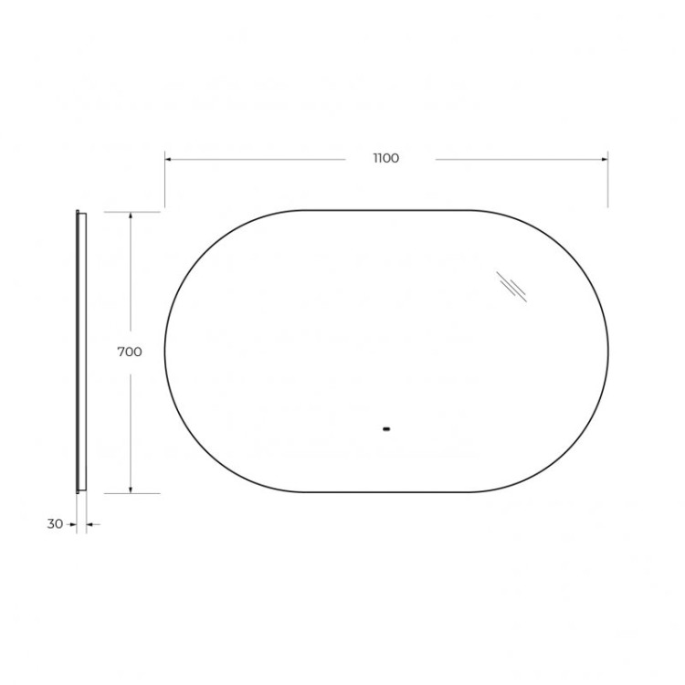 Зеркало с контурной подсветкой и датчиком движения , 12V, 220-240V Cezares CZR-SPC-VAGUE-1200-700-MOV