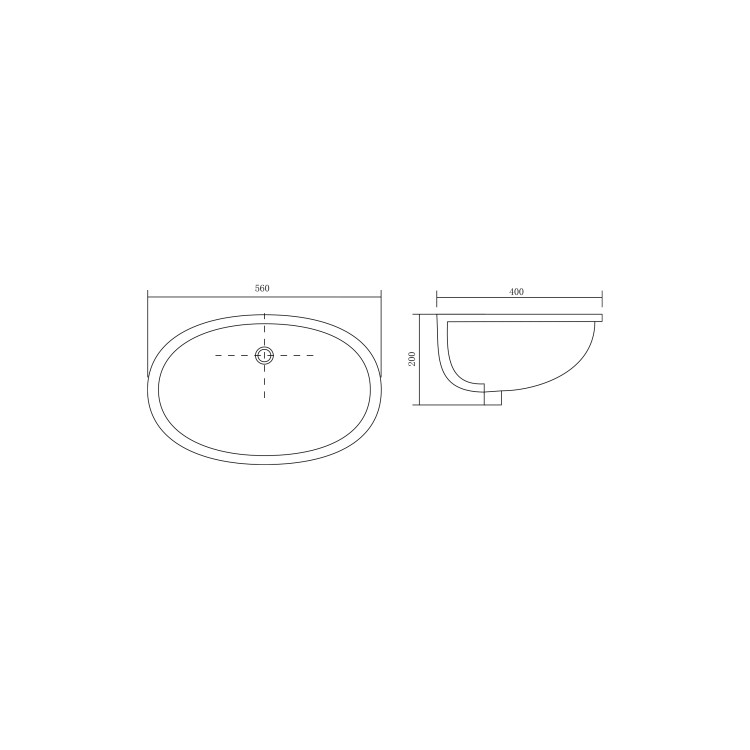 Раковина для монтажа под столешницу Aquatek AQ8091-00, 560*400*200 мм