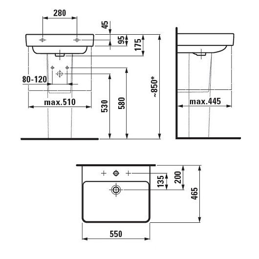 Раковина Laufen Pro S 55 8.1096.2