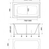 Ванна акриловая прямоугольная 1Marka VIOLA120*70