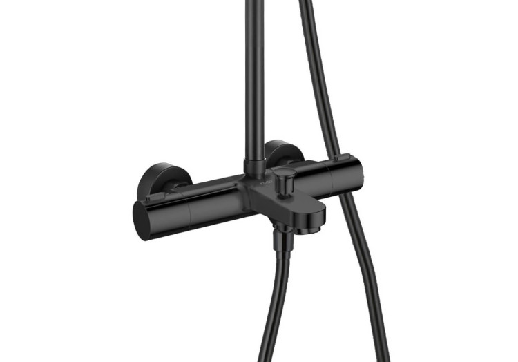 Термостатическая душевая система 3jet 260мм Aquatek, матовый черный AQ2043MB