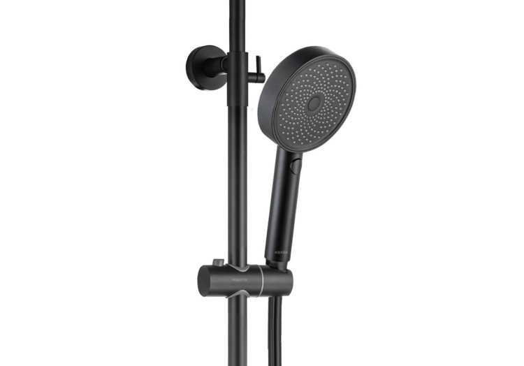 Термостатическая душевая система 3jet 260мм Aquatek, матовый черный AQ2043MB