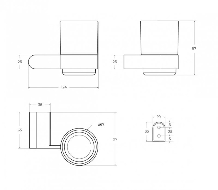Стакан подвесной Cezares STYLUS-TUMS-BORO