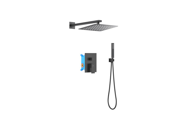 Set 3 в 1 душевой комплект Aquatek, матовый черный AQ1672MB ЛИБРА