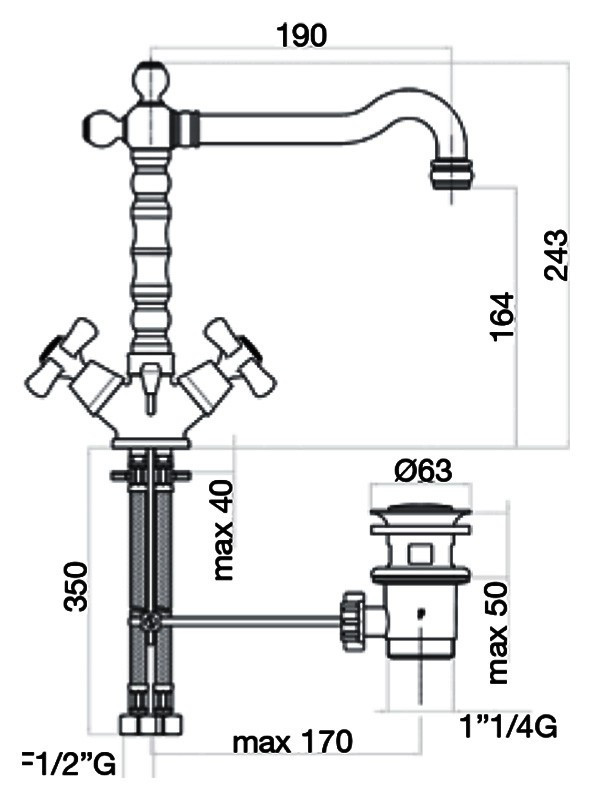 Смеситель для раковины Webert Armony AM700302