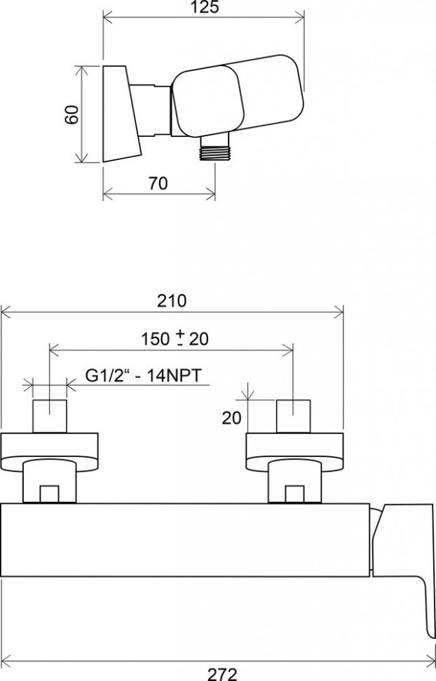 Смеситель Ravak 10° TD 032.00/150