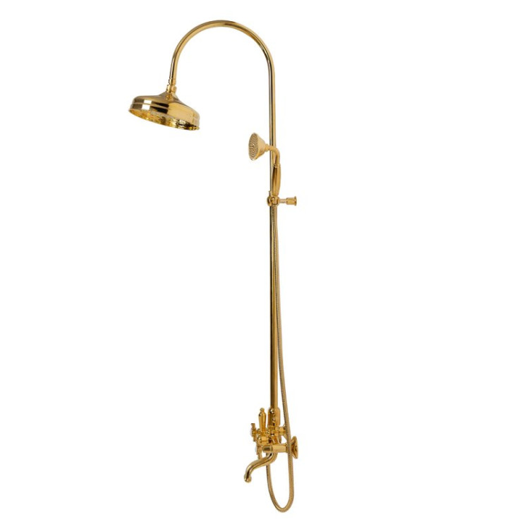 Душевая стойка со смесителем для ванны, верхним и ручным душем, 20 см Cezares LORD-CVD-03/24-Bi