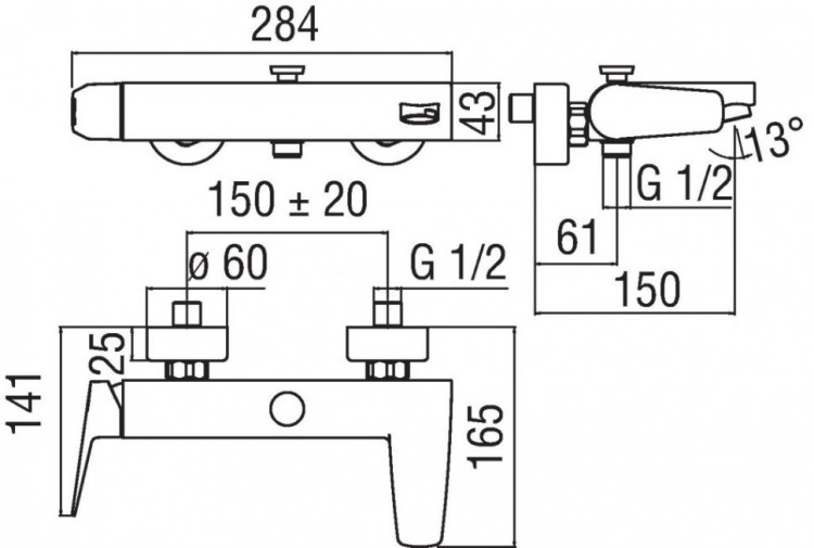 Смеситель для ванны Nobili Sky SY97110/1CR