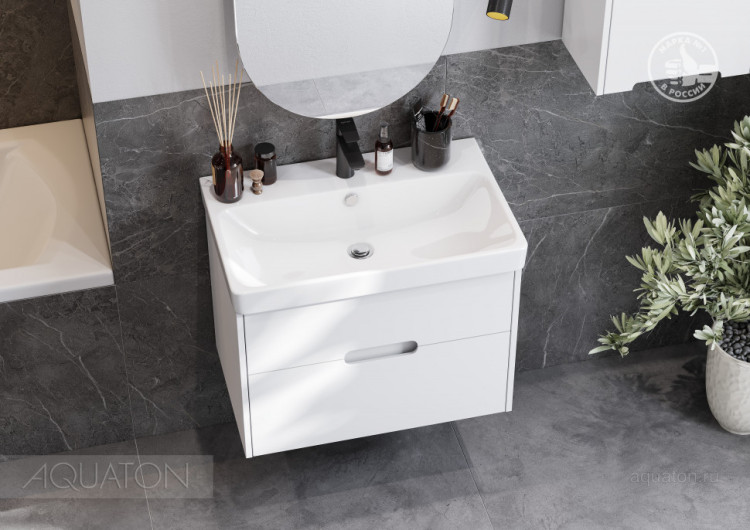 Тумба под раковину AQUATON Оливия 70 белый матовый 1A254301OL010