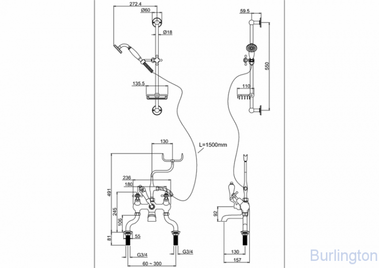 Душевая стойка со смесителем 