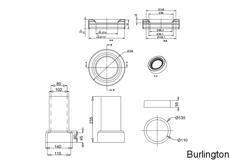 Сифон для унитаза [C29 M], цвет «Медичи»