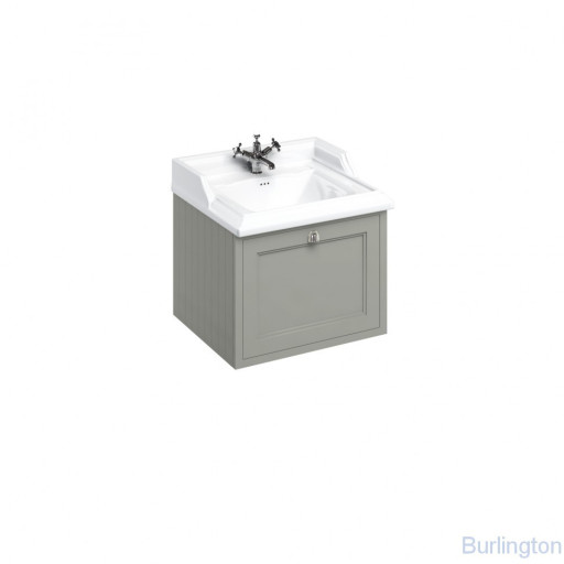 Тумба с раковиной, с выдвижным ящиком, цвет тёмно - оливковый [FW1O + B15 1TH]